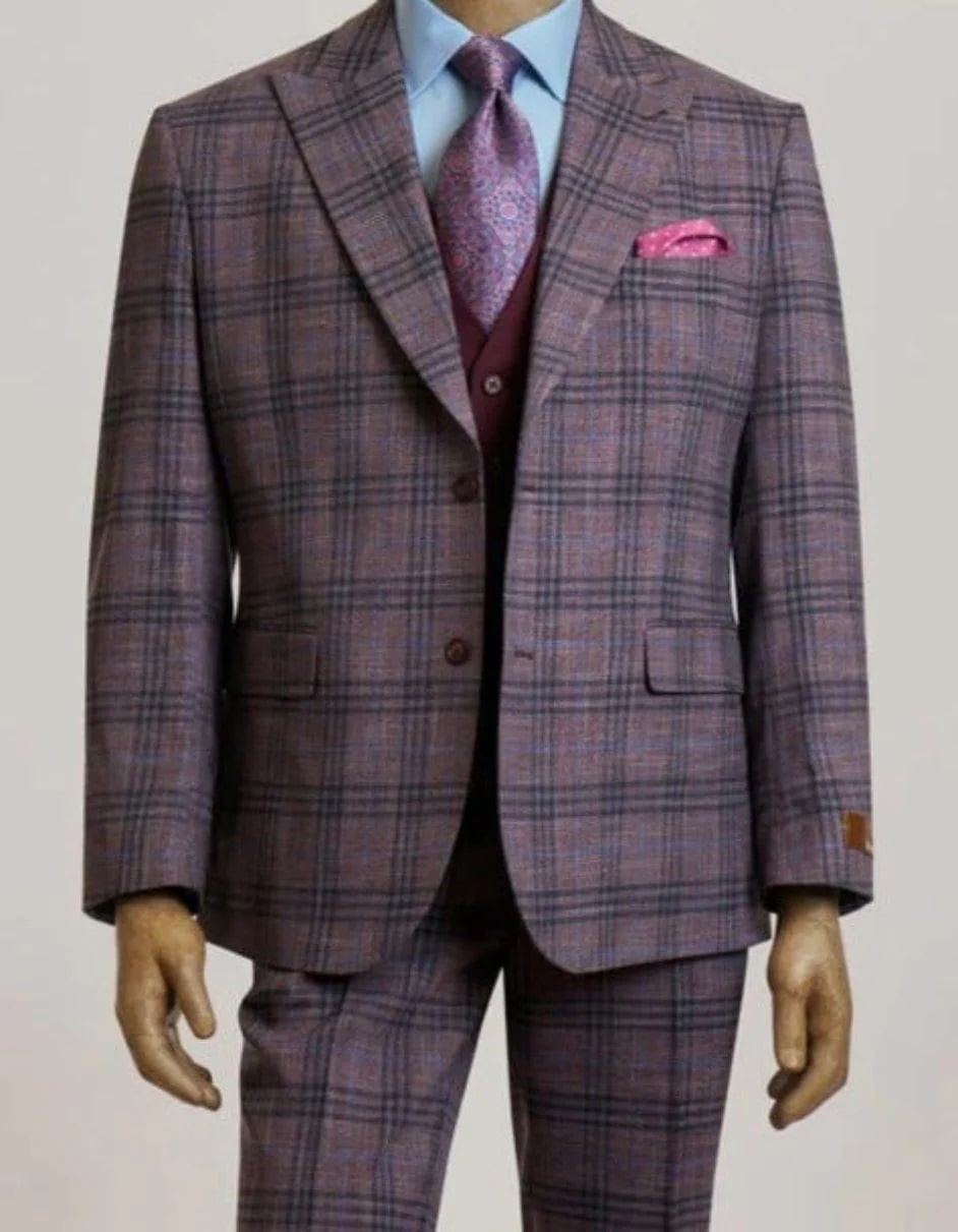 Mauve Modern Fit Vested Suit - Steve Harvey