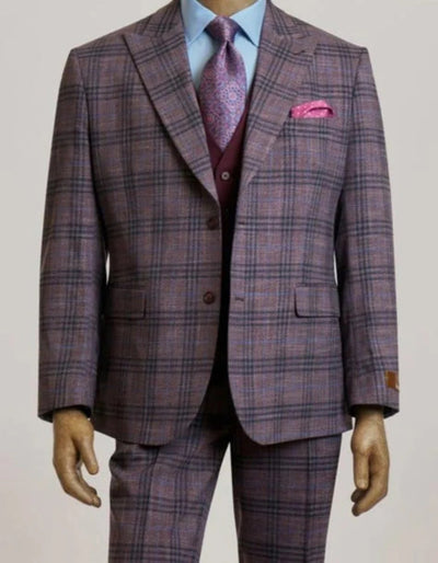 Mauve Modern Fit Vested Suit - Steve Harvey
