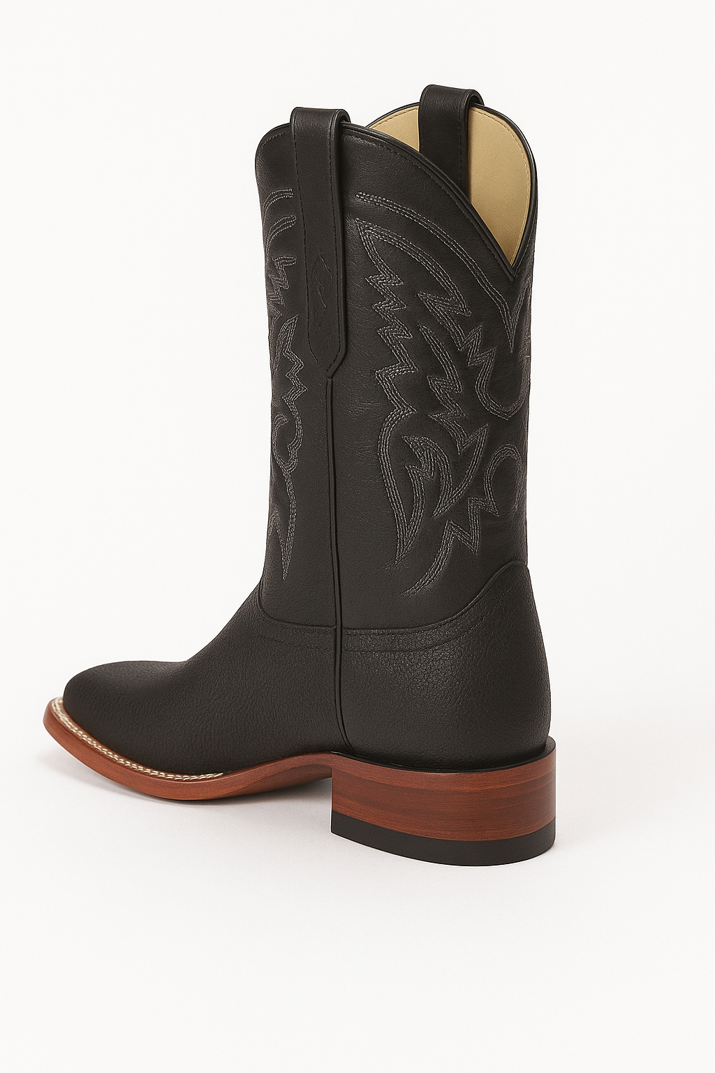 Square Toe Stingray Boots Black