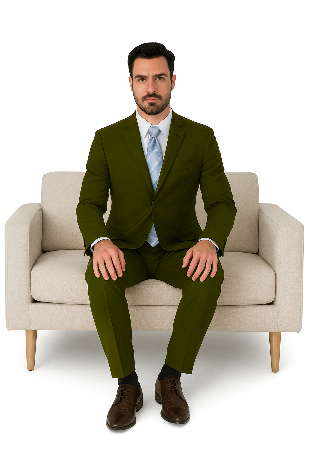 Milano Moda 3-Button Navy Suit for Men