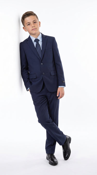 Boys’ Navy Blue 2-Piece Suit – Toddler and Kids Wedding, Church and Formal Suit