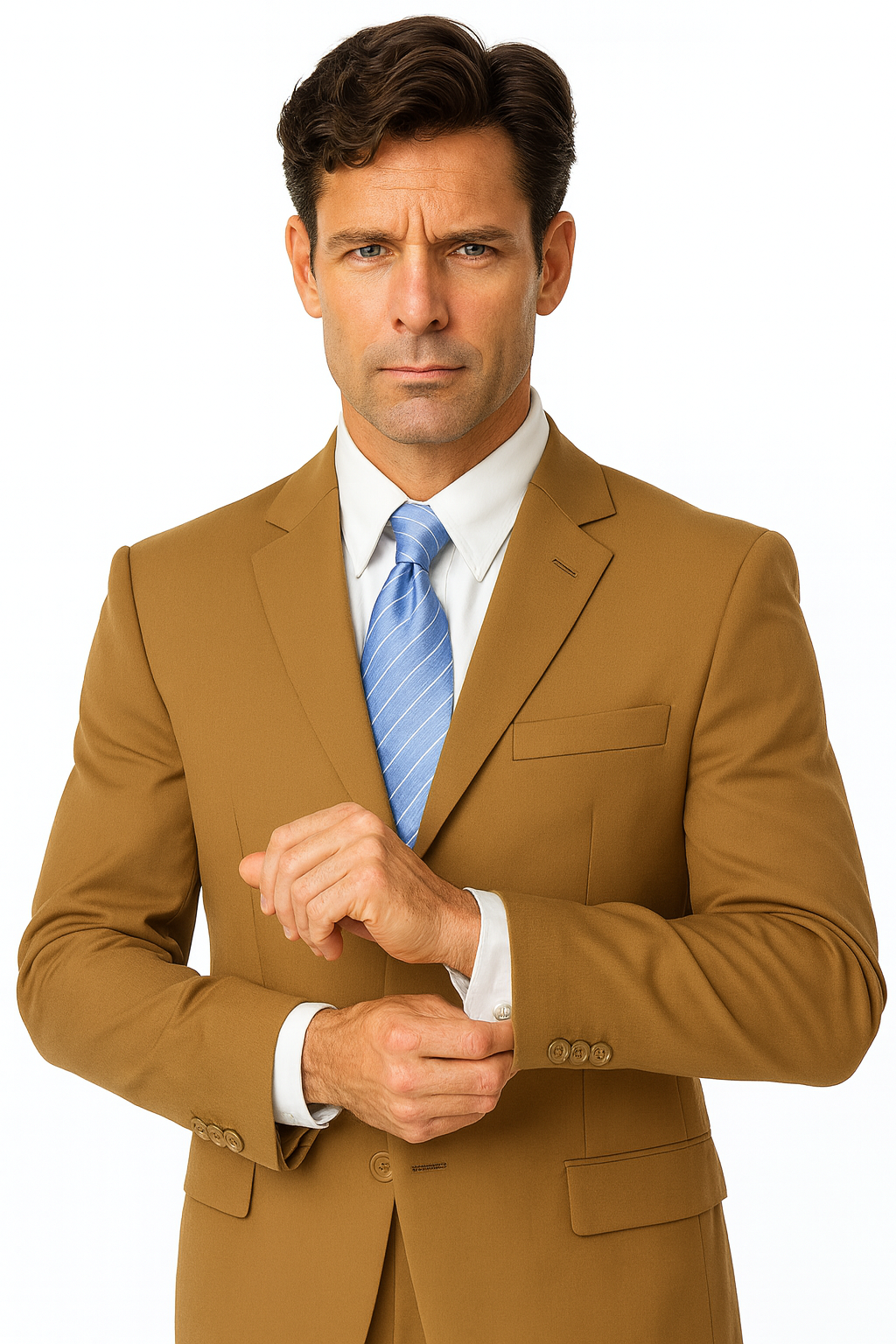 Milano Moda 3-Button Navy Suit for Men