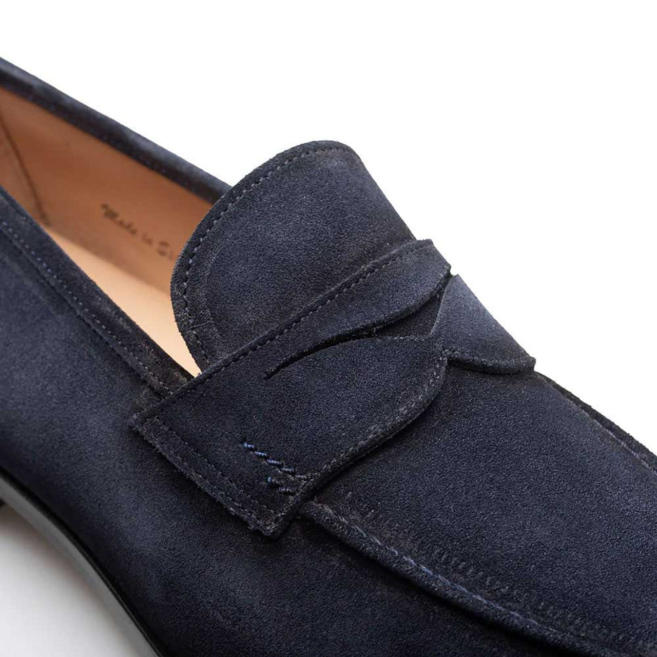 Caro Navy Suede Penny Loafers by Mezlan
