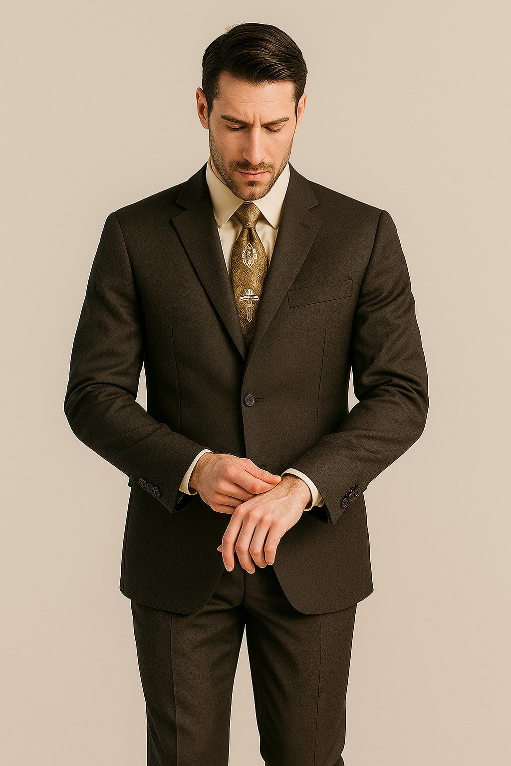 Suits For Big Man BIG & TALL CHARCOAL Discounted Sale Up to Size 82 SUIT HAND MADE - Color: Dark Grey Suit