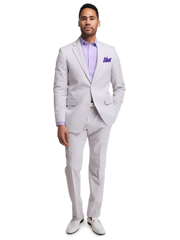 Lavender Seersucker Cotton Suit by Alligator Warehouse