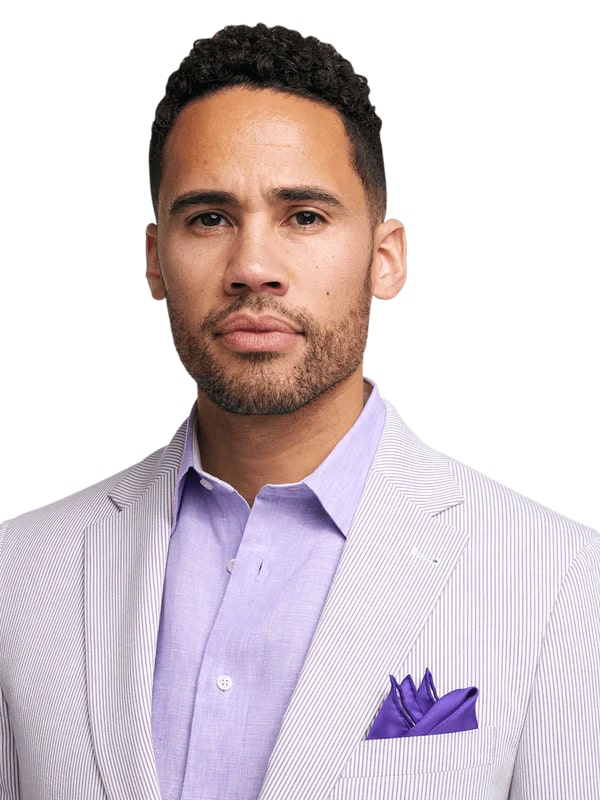 Lavender Seersucker Cotton Suit by Alligator Warehouse