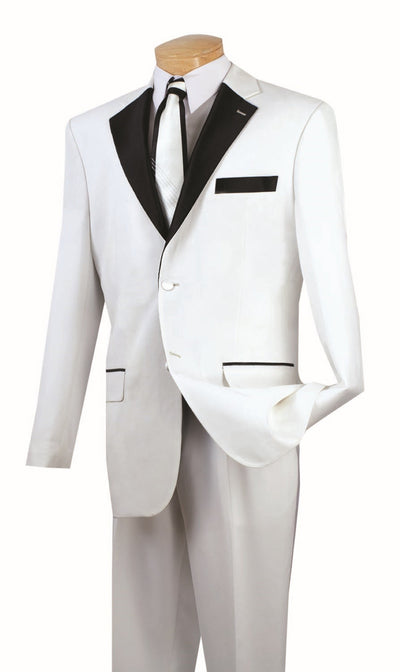 White 2-Piece Prom Tuxedo with Fancy Lapel