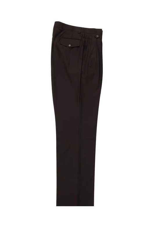 Tiglio Luxe Brown Wide Leg Wool Dress Pants 2576