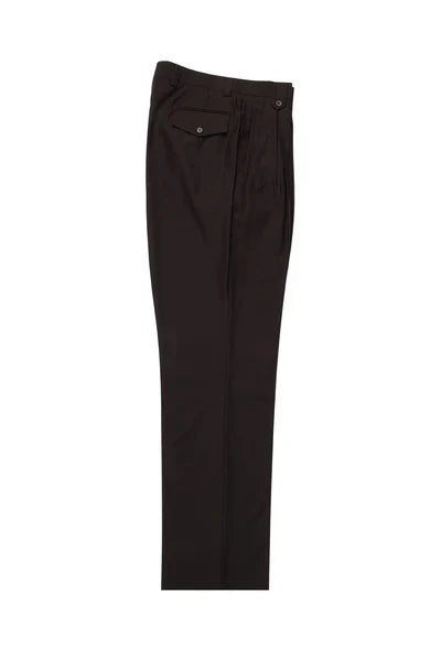 Brown Wide Leg Wool Dress Pant by Tiglio Luxe