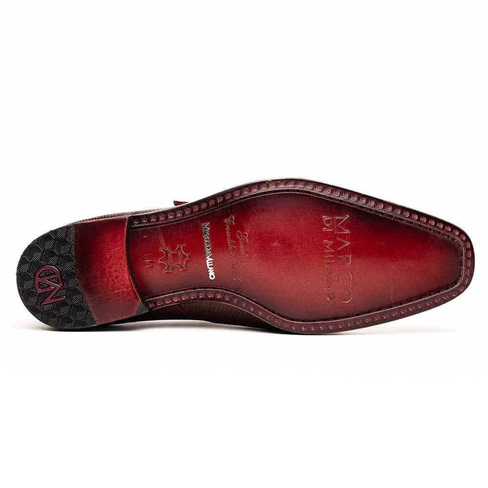 Toluca Burgundy Monk Strap Exotics by Marco Di Milano