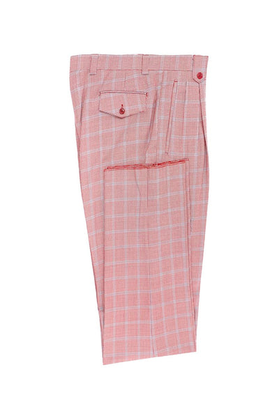 Red Houndstooth Wide Leg Wool Pants by Tiglio Luxe