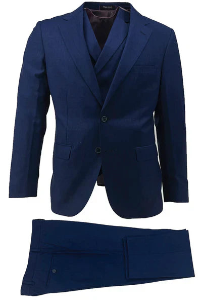 Porto Slim Fit Pure Wool Suit & Vest by Tiglio Luxe