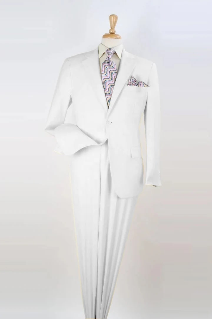 Men's Modern Fit White Wedding Suit