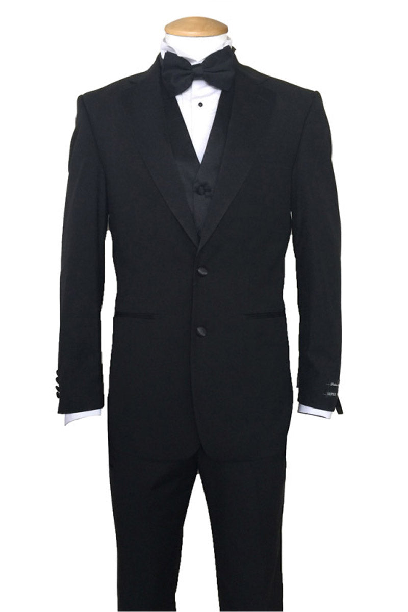 Classic 2 Button Black Vested Tuxedo