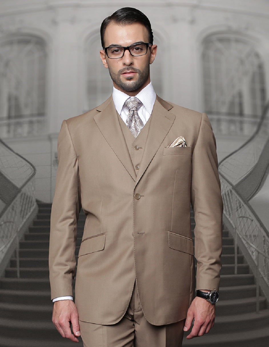 Classic Fit 2 Button Wool Suit Bronze