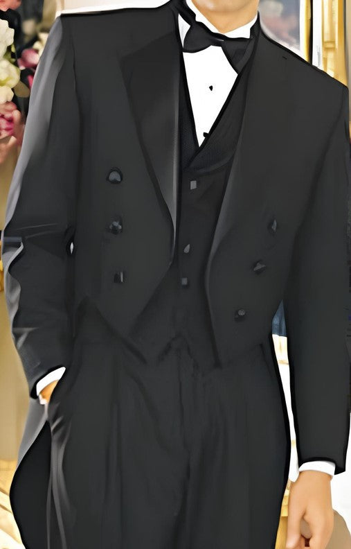 Classic Black Tailcoat Tuxedo Ensemble
