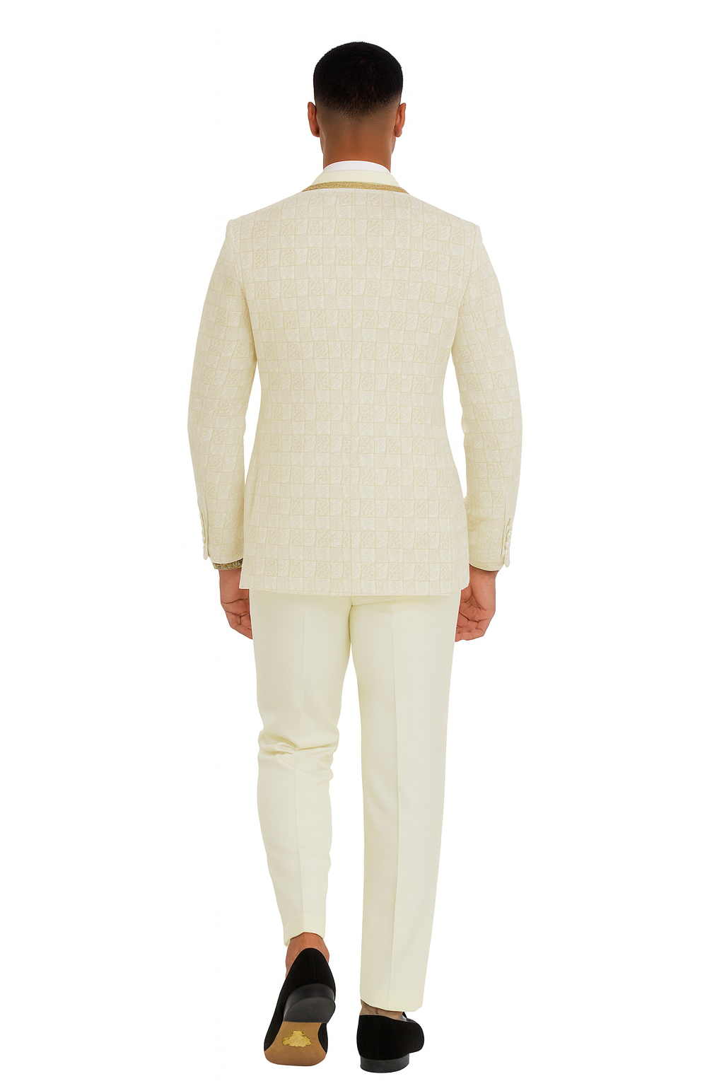 Ivory and Gold 2pc Suit by Tazzio