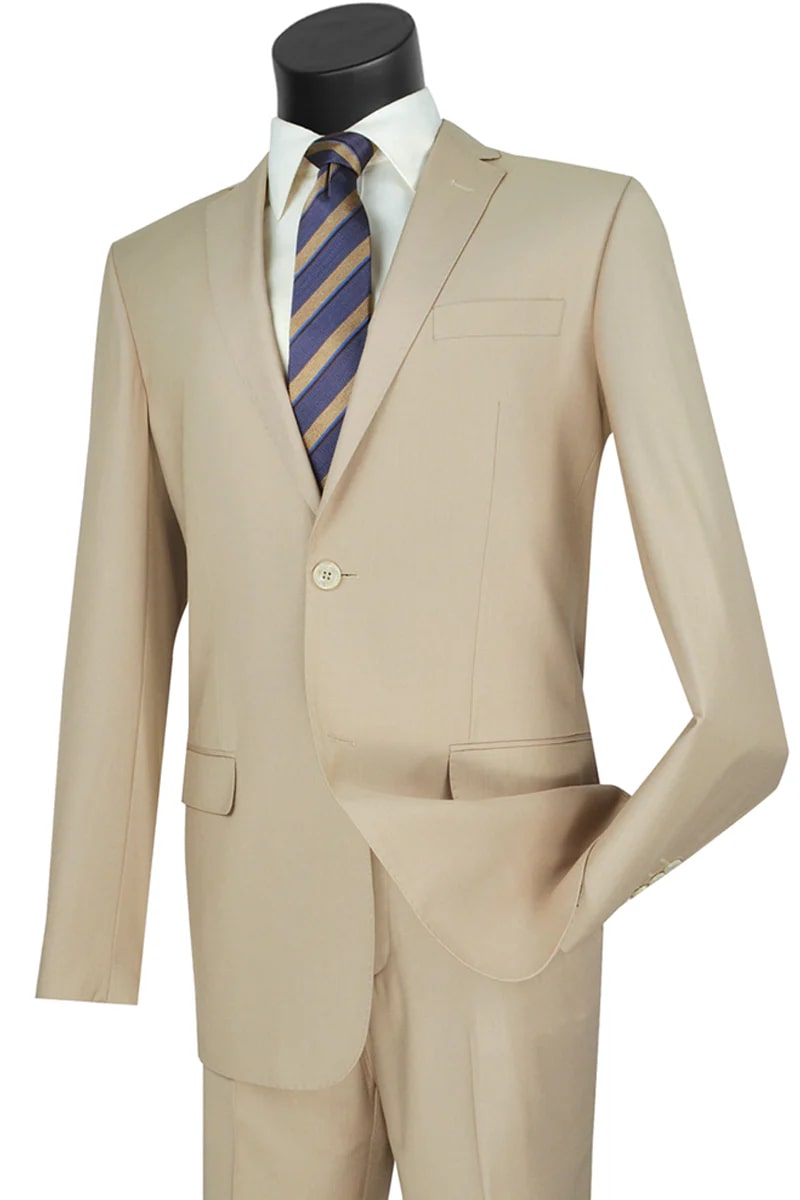 Modern Fit 2 Button Tan Suit for Men