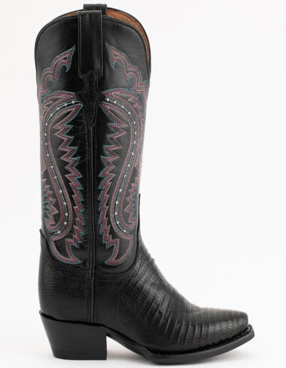 Ferrini Women's Taylor Snip Toe Lizard Boots Black