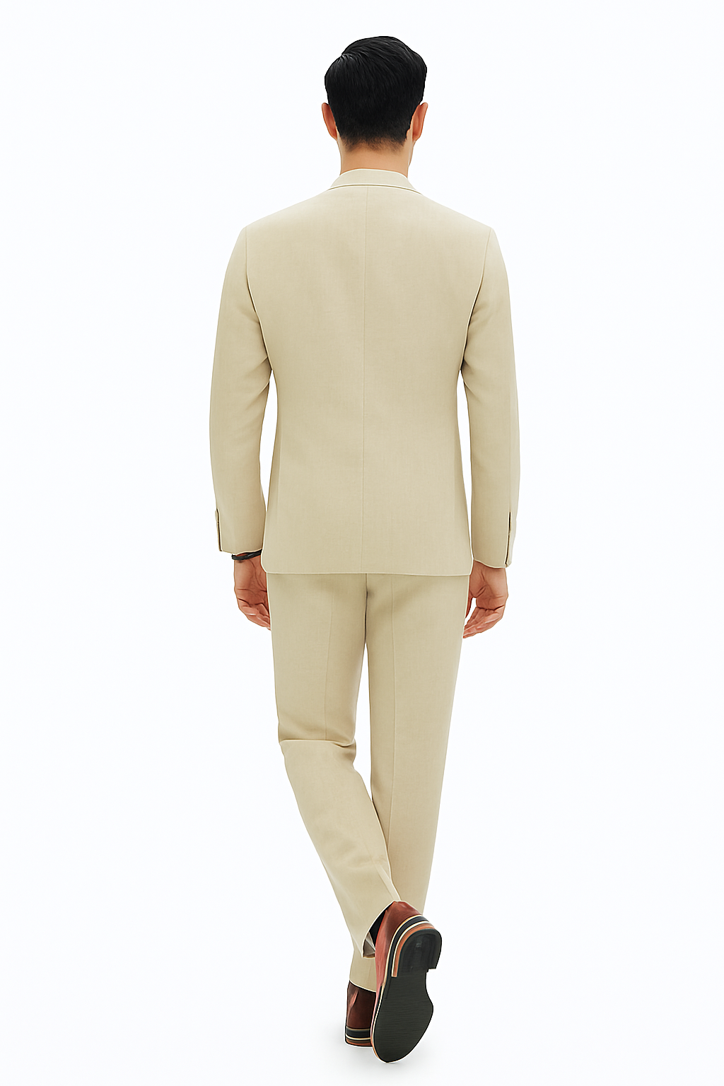 Two Piece Linen Suit Hybrid Fit No Collar