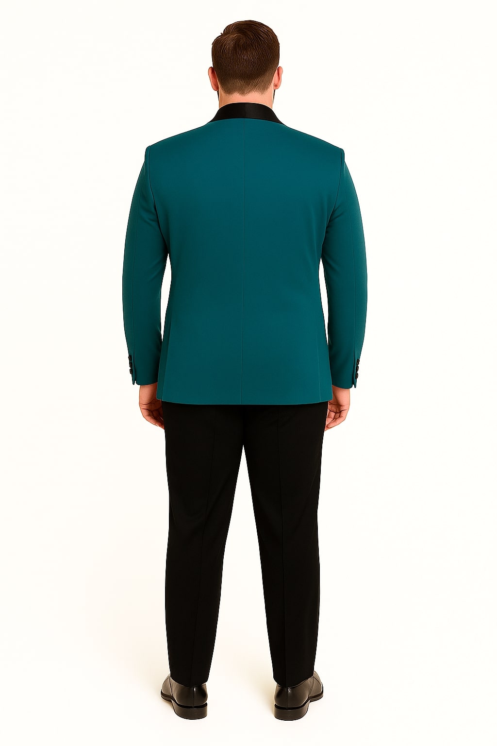 Teal Velvet One Button Men's Tuxedo with Satin Lapel