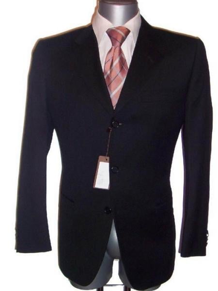 Fine Men's Dress Formal Jet Black Super Cheap Priced Business Suits Clearance Sale year round