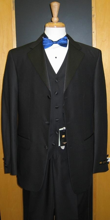 3 Button 3 Piece Flat Front Tuxedo