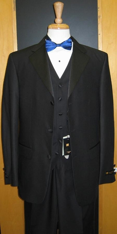 3 Button 3 Piece Flat Front Tuxedo