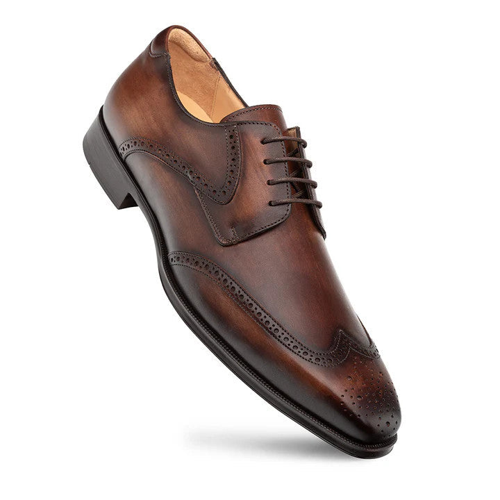 Tasso Wing Tip Derby Chestnut by Mezlan