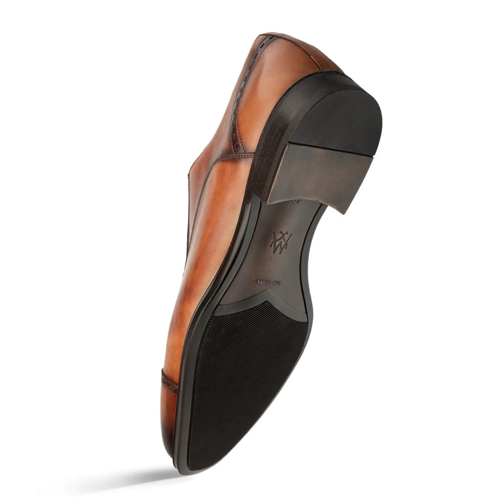 Amaro Cognac Leather Cap Toe by Mezlan