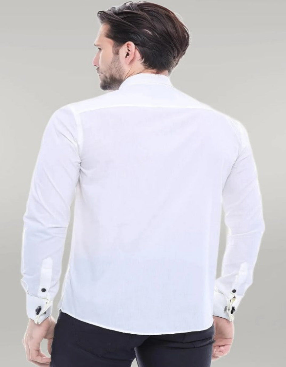 Cream Tuxedo Shirt by Alligator Warehouse