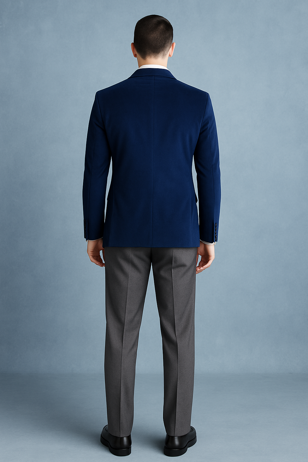 Mens Velvet Dinner Jacket - Mens Tuxedo Blazer With Trim Shawl Collar Navy Blue