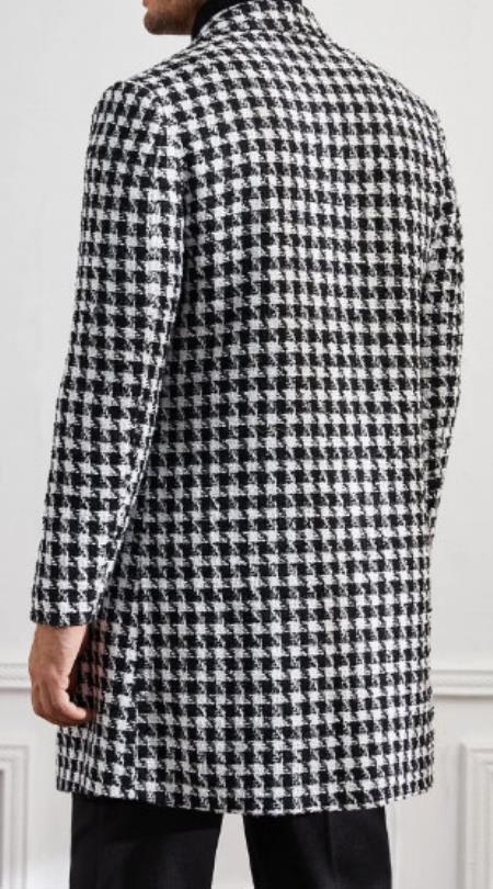 Men's Houndstooth Tweed Overcoat
