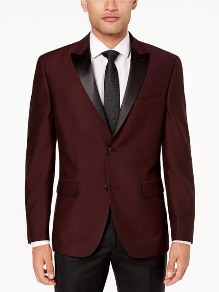 Black and Burgundy ~ Wine ~ Maroon Suit Slim Fit Tuxedo For Men's