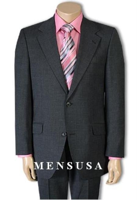High quality Two Button 2 Button Charcoal Gray fine Vent - Color: Dark Grey Suit
