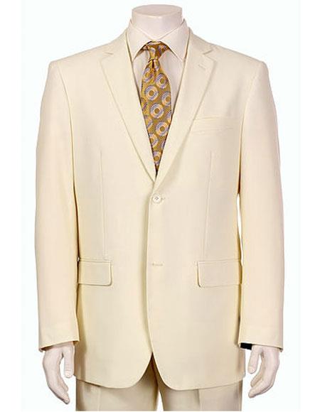Men's Vitali Authentic 2 Button Cream Slim Fit Suit