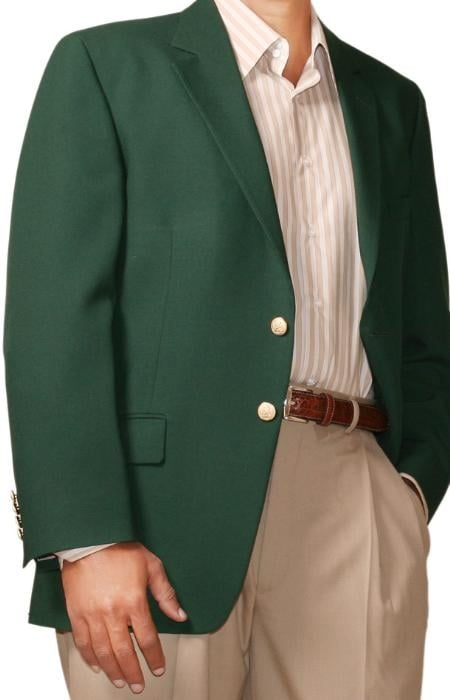 Mens Two Button Cheap Priced Unique Dress Blazer Jacket For Men Sale Forest ~ Hunter Green Blazer (Men + Women)