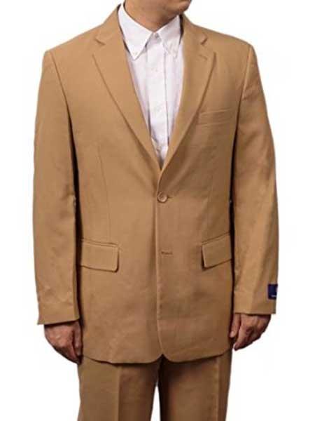 Men's 2 Button Khaki Beige ~ Bronze ~ Camel Dress Cheap Priced Business Suits Clearance Sale For Men