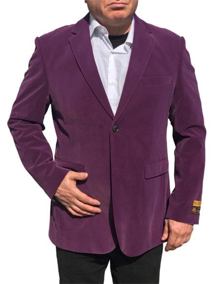 Alberto Nardoni Brand Purple Velvet ~ Velour Blazer ~ Sport Coat Jacket Available Big Sizes