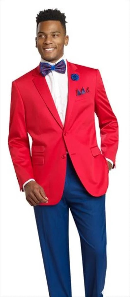 Men's Red 2 Button Blazer Jacket 2 Piece Suit