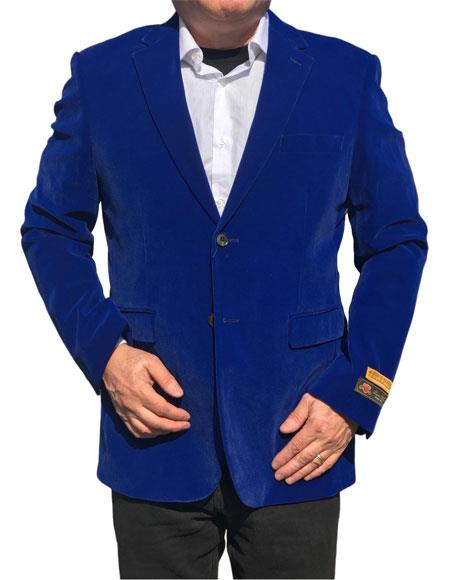 Alberto Nardoni Brand Royal Blue Velvet ~ Velour Men's blazer ~ Sport