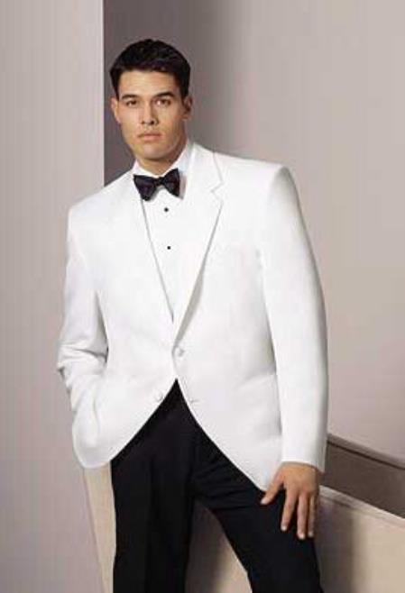 Men's 2 Button White Dinner Jacket