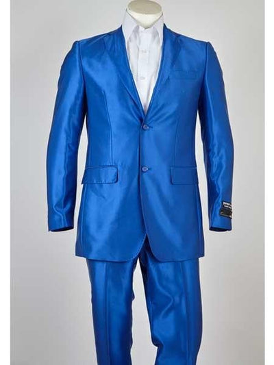 Men's 2 Button Blue Slim Fit Suit