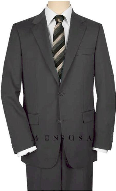 High-Quality 2 Button Charcoal Suit Wide Leg 22 Inch Pleated Pants Jacket