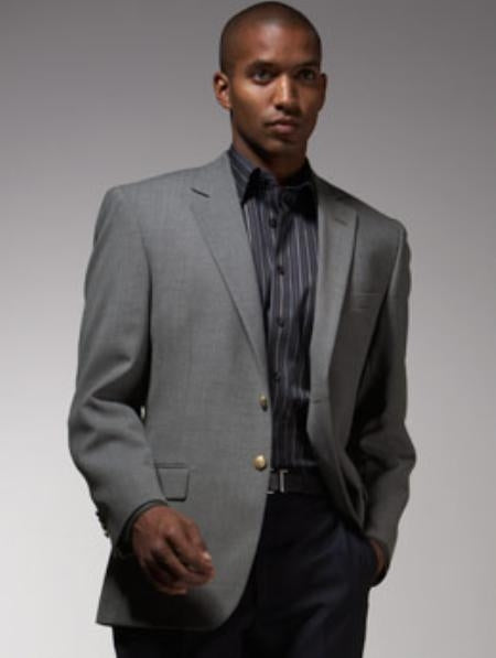 Men's 2 Button Cheap Priced Designer Fashion Dress Casual Blazer For Men On Sale Gray ~ Grey Sport Coat ~ Cheap Priced Unique Dress Blazer For Men Jacket For Men Sale ~ Jacket With Brass Buttons