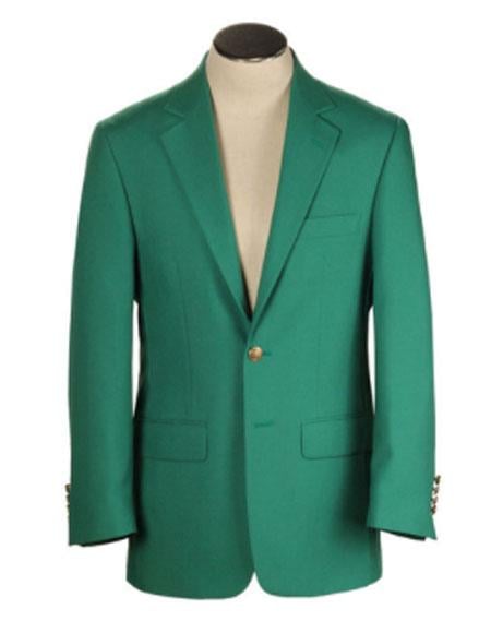 Men's Green Blazer On Sale Polyester