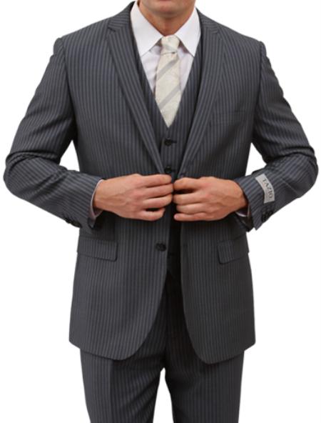 Men's Solid Black 2 Button Front Closure Discounted Sale Fit Suit main image 0