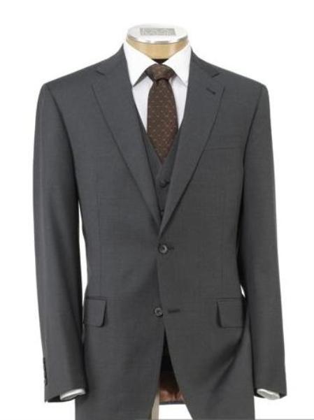Men's Mild Grey 2 Button Three Piece Suit with Trousers
