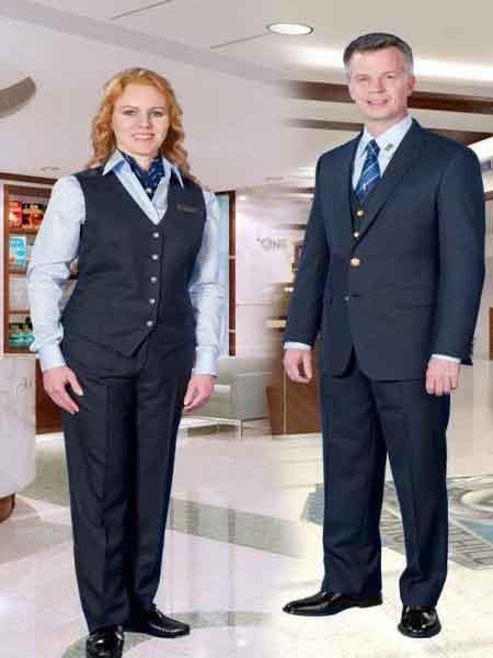 Men's 2 Button Dark Navy Blue Suit For Men Or Black 3 Pieces Vested Suit With Brass Blazer Sport Jacket Buttons Jacket And Vest & Pants