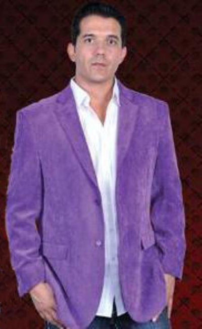 Men's 2 Button Sport Coat Side Vents Purple